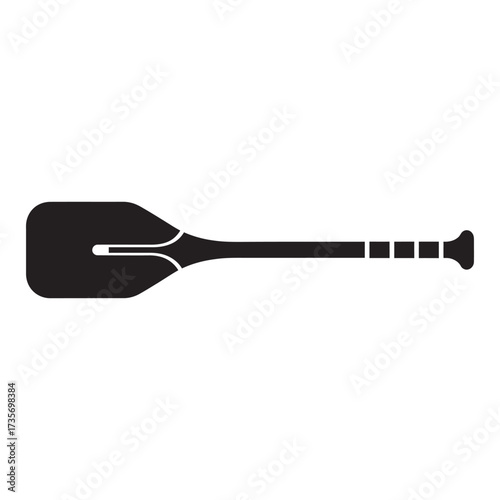 black and white silhouette of a oar vector on a white background