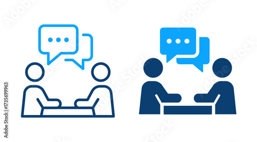 Conversation icons. Symbol of dialogue and discussion. Vector illustration.