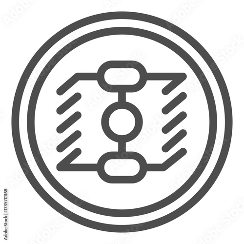 Atomizer with springs line icon, vape device concept. Vector graphics. Vaping sign on white background, outline style icon for mobile or web design.