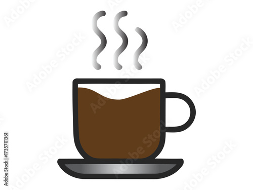Vector illustration of a juice box with straw. Flat style icon Vector illustration of a steaming cup of coffee. Flat design style for café, breakfast, hot drink, and coffee shop themes