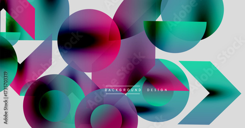 Abstract vibrant shapes overlap. Pink, turquoise, purple hues create modern design. Smooth gradients offer dynamic visual effect.