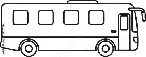 Illustration of line art illustration of a bus isolated on white background