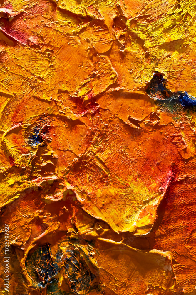 Fototapeta premium Painting Textured Abstract with Warm Colors