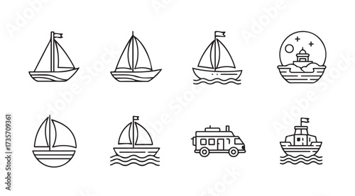 Vector art of nautical icon set