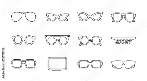 Vector art of eyewear icon set