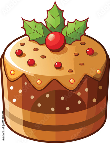 Christmas Panettone Celebration traditional italian sweet bread with candied fruits