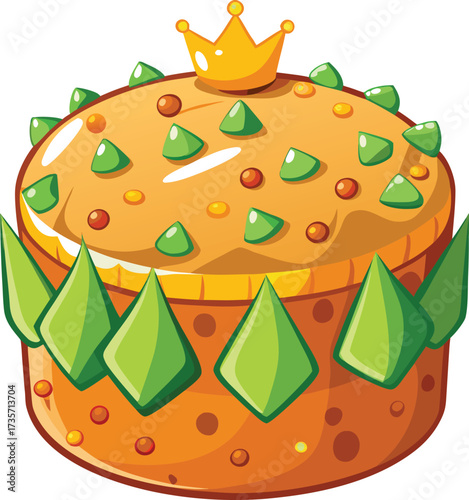 Christmas Panettone Celebration festive green iced panettone with red berries