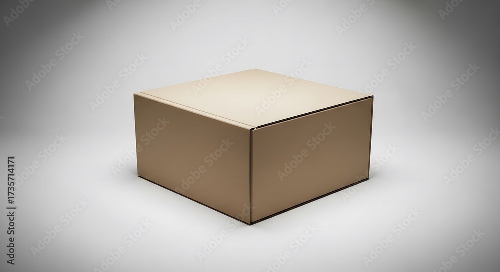 Obraz premium A closed brown cardboard shipping box, isolated on a white background