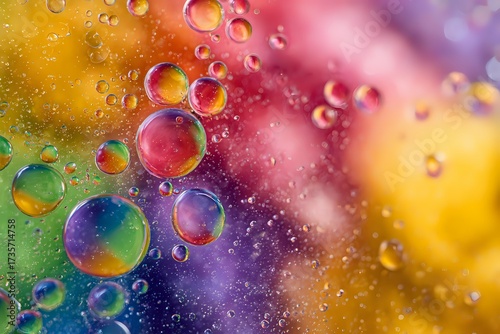 Colorful Paint Interaction with Water Droplets