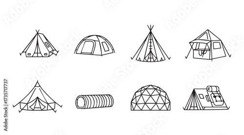 Vector art of tents