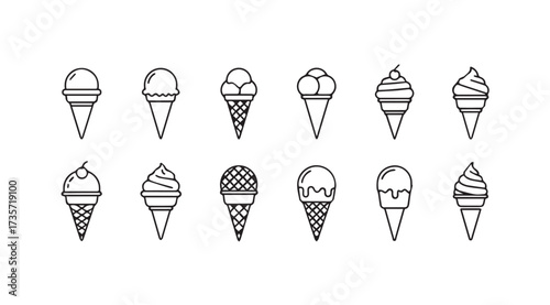 Vector art of ice cream on white