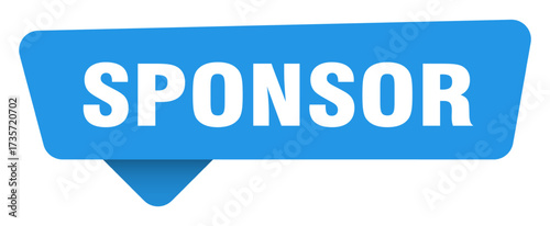 sponsor sticker. sponsor blue sign isolated on transpatent background