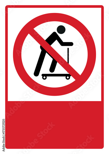 prohibition_safety signs_version 2_no scooters allowed_your custom message here_portrait_size a4/a3/a2/a1	 
