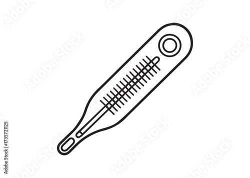 Medical thermometer line art vector