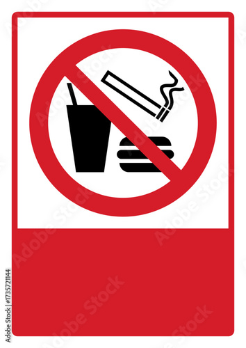 prohibition_safety signs_version 2_do not eat, drink or smoke_your custom message here_portrait_size a4/a3/a2/a1	 
