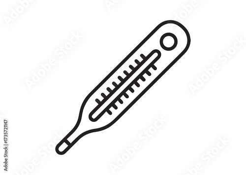 Medical thermometer line art vector