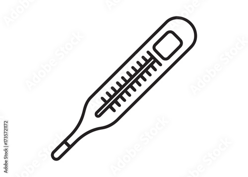 Medical thermometer line art vector
