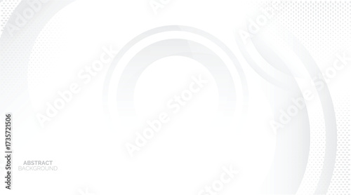 Abstract minimalist white background with circular element pattern
