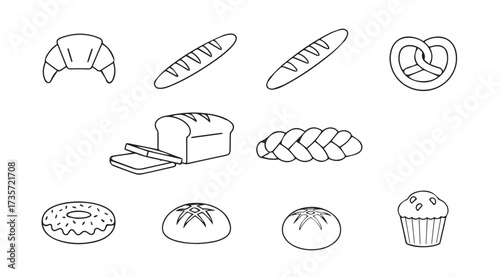 Vector art of bakery goods