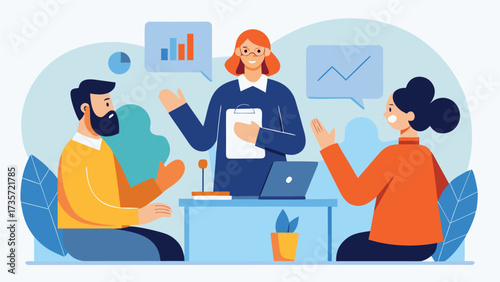 illustrations depicting diverse people seated around a table engaged in conversation..eps