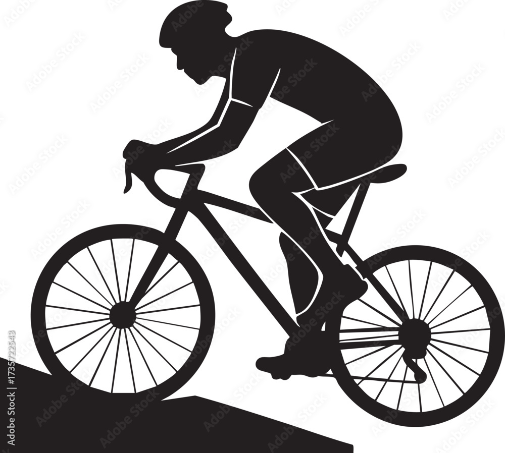 Obraz premium Mountain Biking Pose silhouette vector