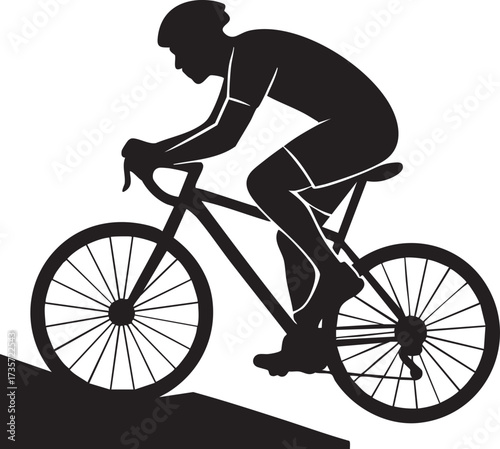 Mountain Biking Pose silhouette vector