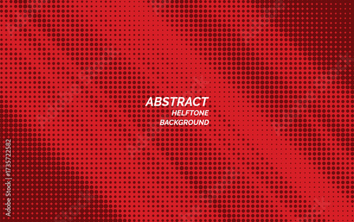 Abstract red background horizontal panoramic web banner. Halftone corner texture. Subtle pattern.