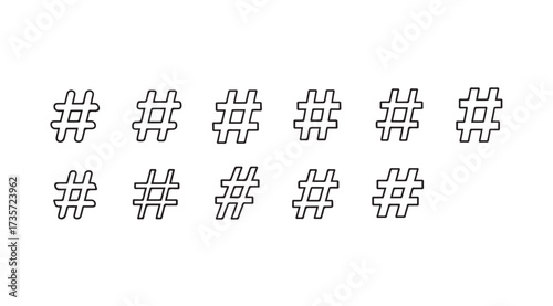 Vector art of hashtags