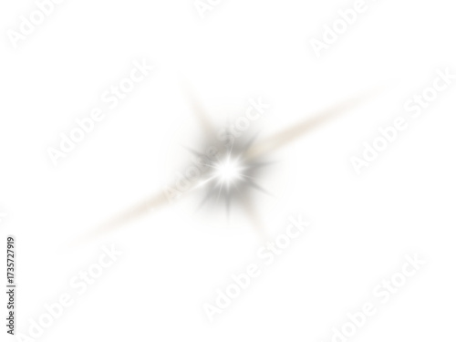 Explosive high-energy muzzle flash or starburst center - dynamic crosshair directional light effect vector element for gaming and action graphics.