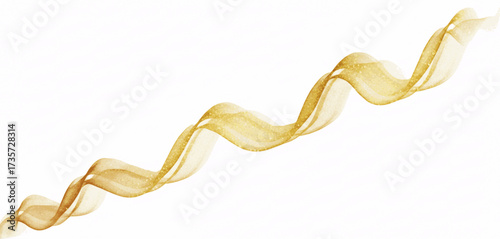 Gilded Flow Glittering Gold Ribbon isolated watercolor vector illustration svg