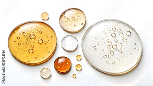 Glow serum droplets shimmer like liquid gold, promising radiant skin and luxurious hydration in a modern beauty product aesthetic