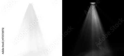 Obraz na plátně White spotlight beam PNG. Stage light ray overlay effect.