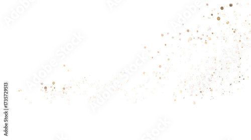Gold And Beige Glitter Particles On Transparent Background