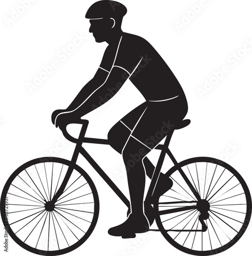 Casual Ride Pose silhouette vector