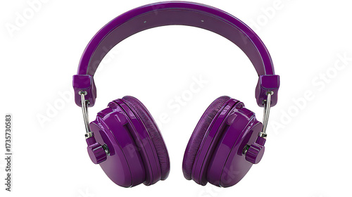 Purple Headphones with Decorative Detail on Transparent Background