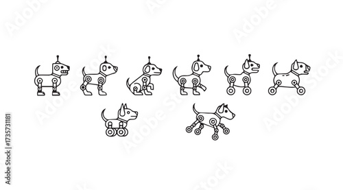 Vector art of robot dog collection