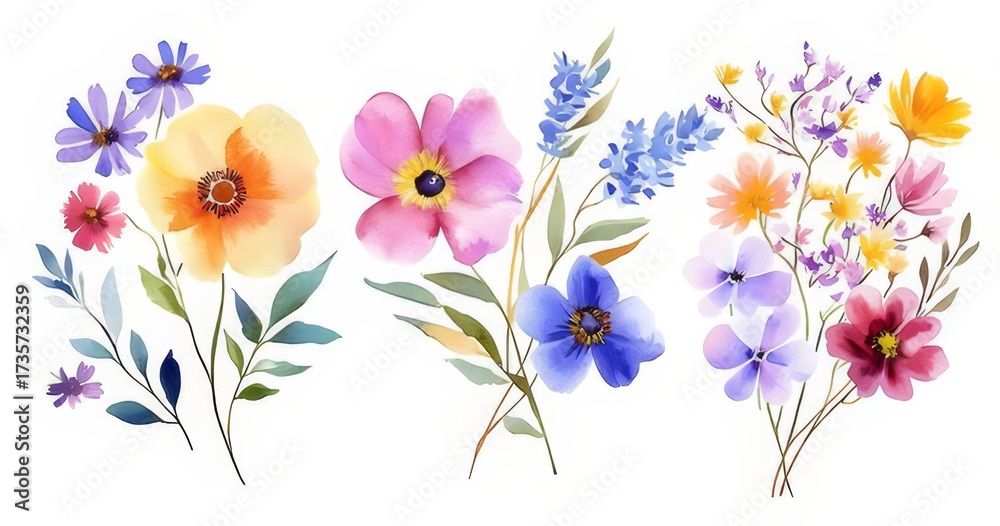 Fototapeta premium Ideal for designer posters and birthday card creations with a floral theme.