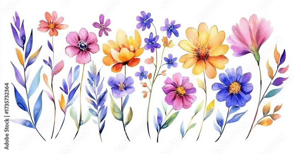 Fototapeta premium Ideal for designer posters and birthday card creations with a floral theme.