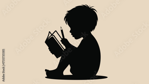 Little student absorbed in study, a child's imagination soaring through the pages of a captivating book, ready to learn and explore the magic of reading