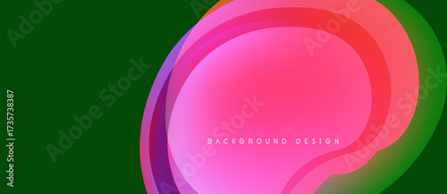 Abstract vibrant layers create dynamic background. Pink, green, purple hues blend smoothly, offering modern aesthetic. Design feels fluid, energetic.