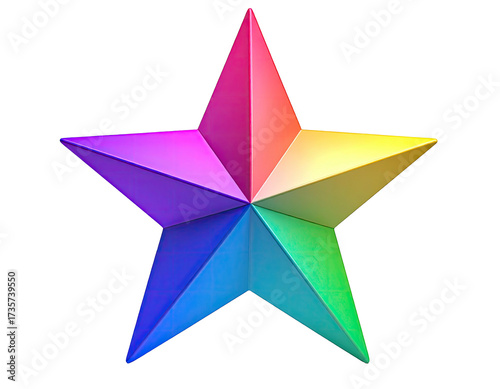 A five-pointed star with each section showcasing a different vibrant color