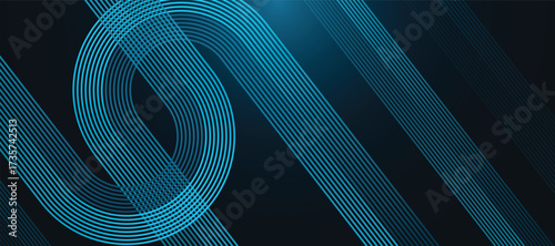 Abstract background with glowing wave. Shiny moving lines design element. Modern pink blue gradient flowing wave lines. Futuristic technology concept.