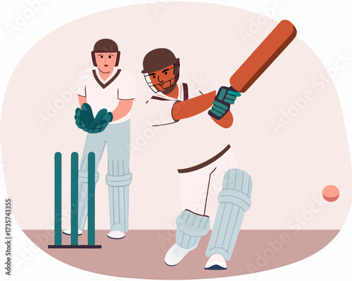 cricket-batter-swing his bat to hit a ball