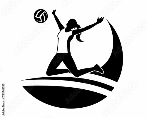 women Tennis player silhouette with ball 
