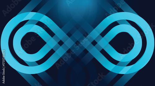 Dark abstract background with blue glowing lines. Geometric stripe line art design. Modern shiny blue lines. Futuristic technology concept.