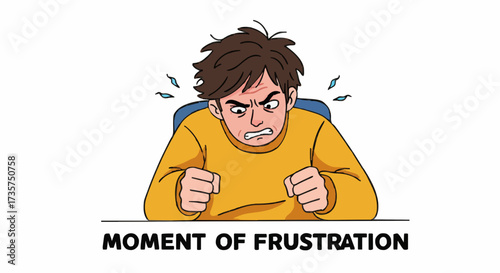 Moment of Frustration day vector illustration, sad