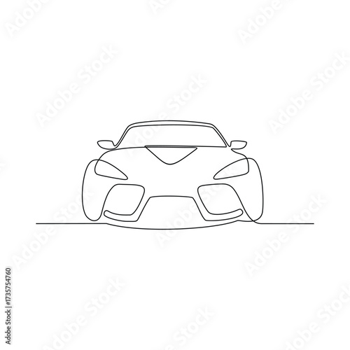 One continuous line drawing of Sports Car vector illustration. Sports Car theme design concept in simple linear continuous line style. Great design for business purpose and community event campaign