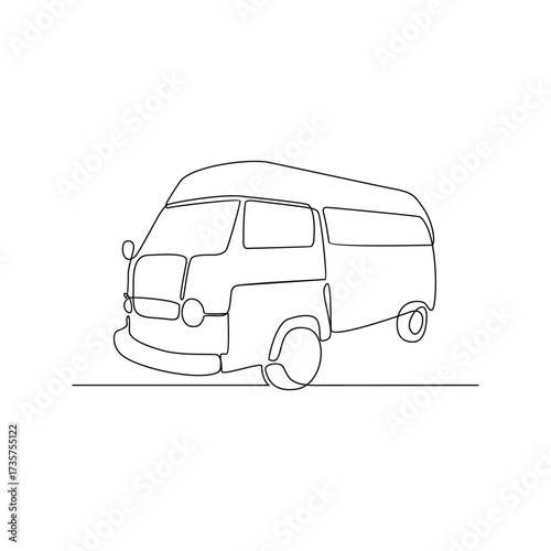 One continuous line drawing of Retro Car vector illustration. Retro Car theme design concept in simple linear continuous line style. Great design for business purpose and community event campaign