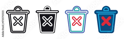 Delete icon set. recycle bin icon. vector trash can icon set ,dustbin and garbage box icon , vector illustration.