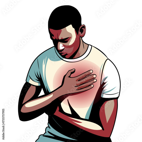 Chest Pain Awareness: Health & Medical Illustration